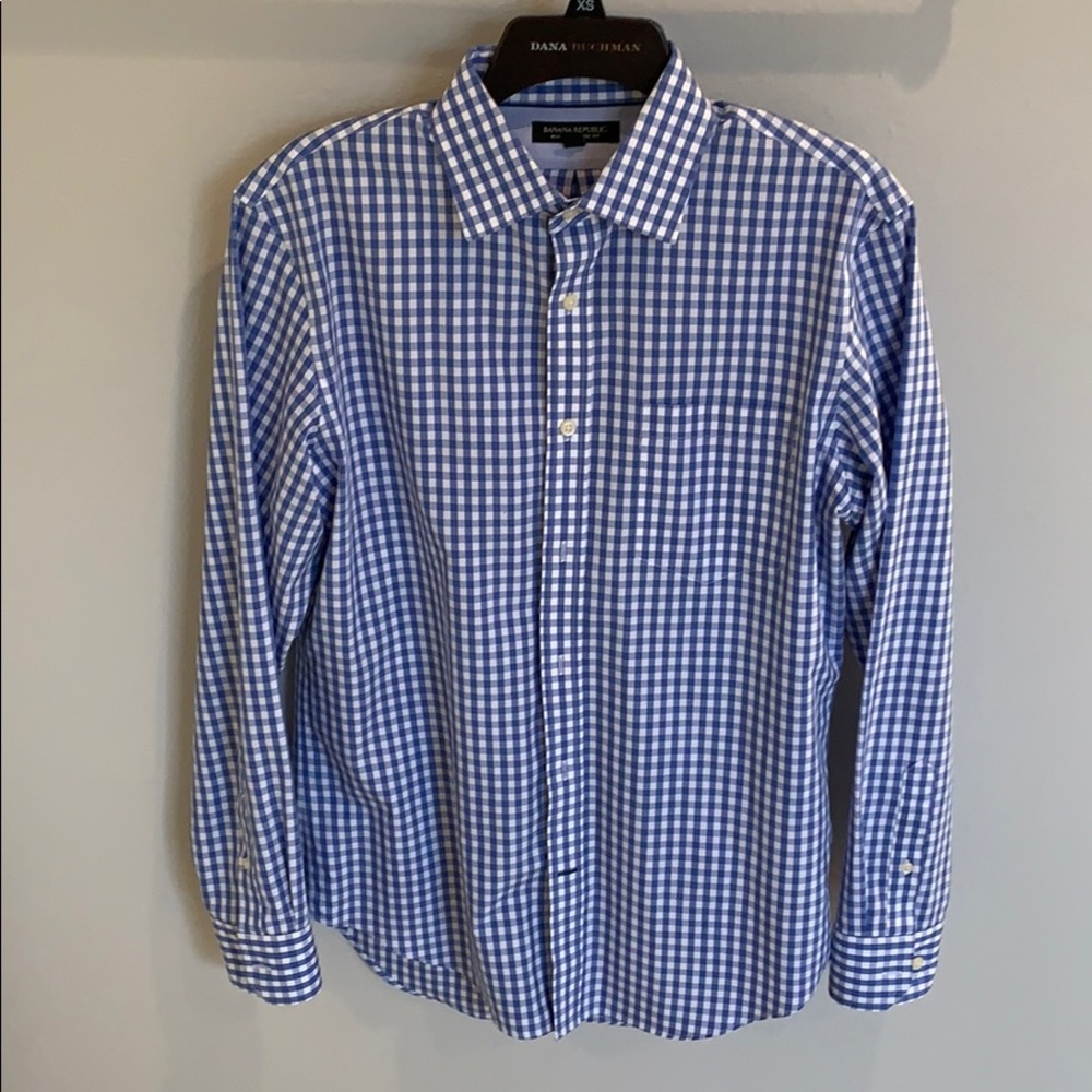 Banana Republic light blue gingham shirt
